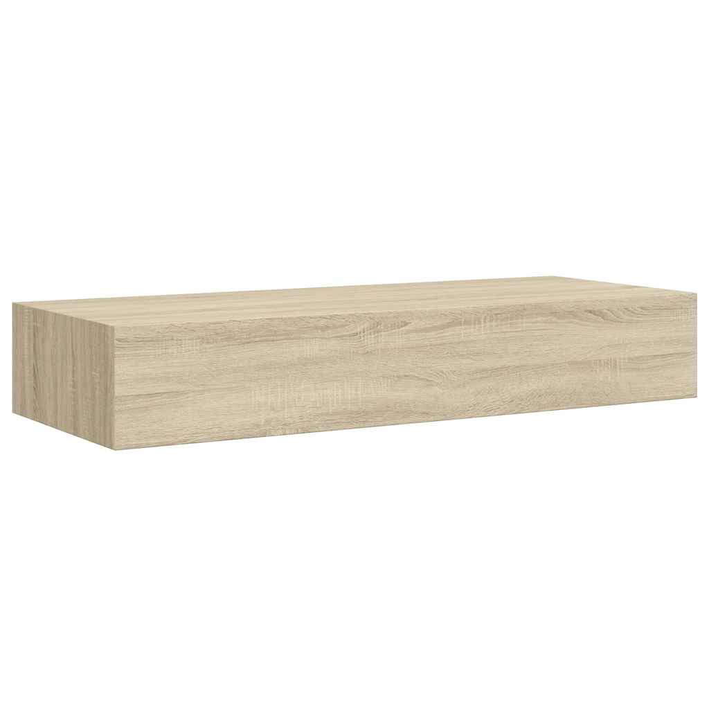 Scaffale con Cassetti da Parete Rovere 60x23,5x10 cm in MDF