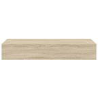 Scaffale con Cassetti da Parete Rovere 60x23,5x10 cm in MDF