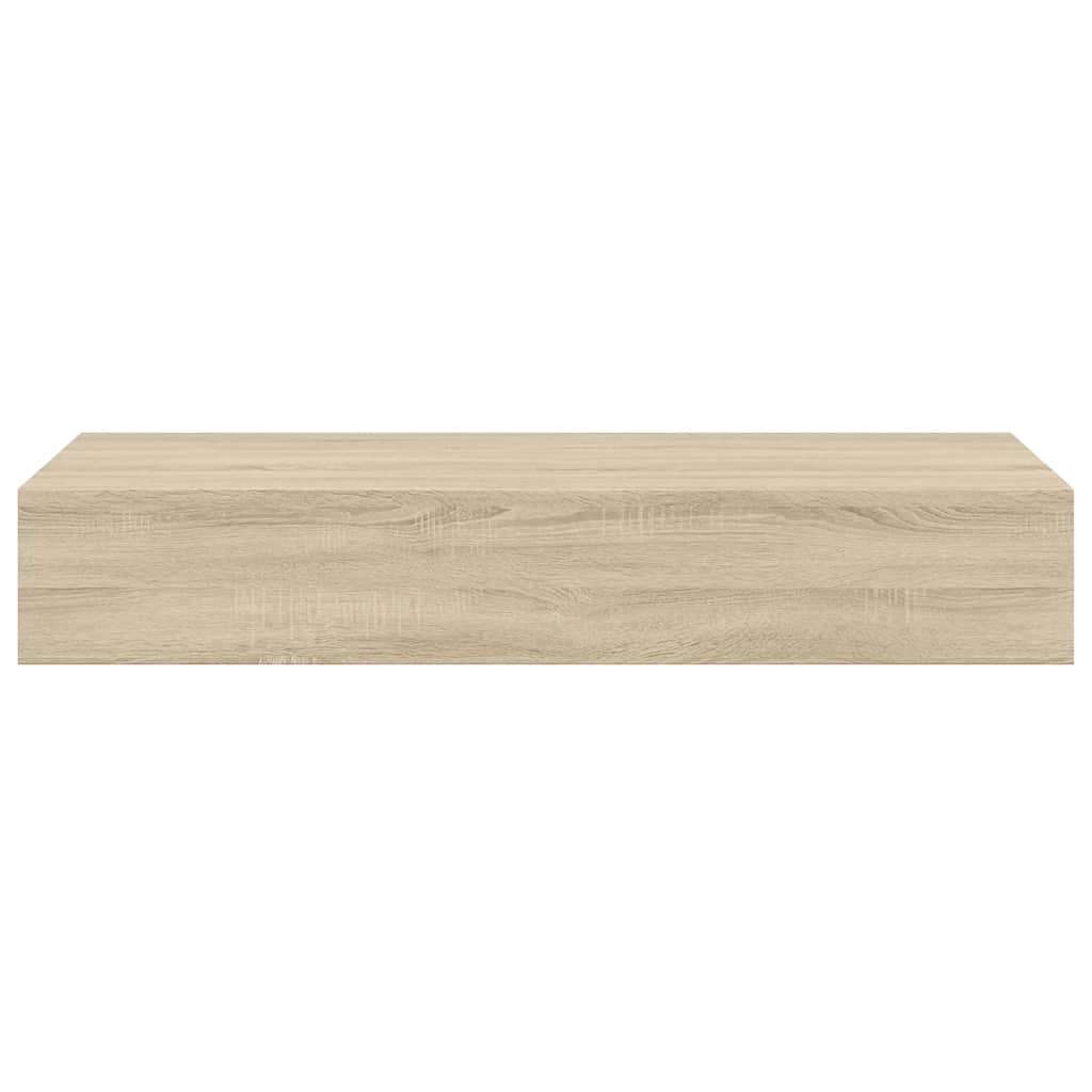 Scaffale con Cassetti da Parete Rovere 60x23,5x10 cm in MDF