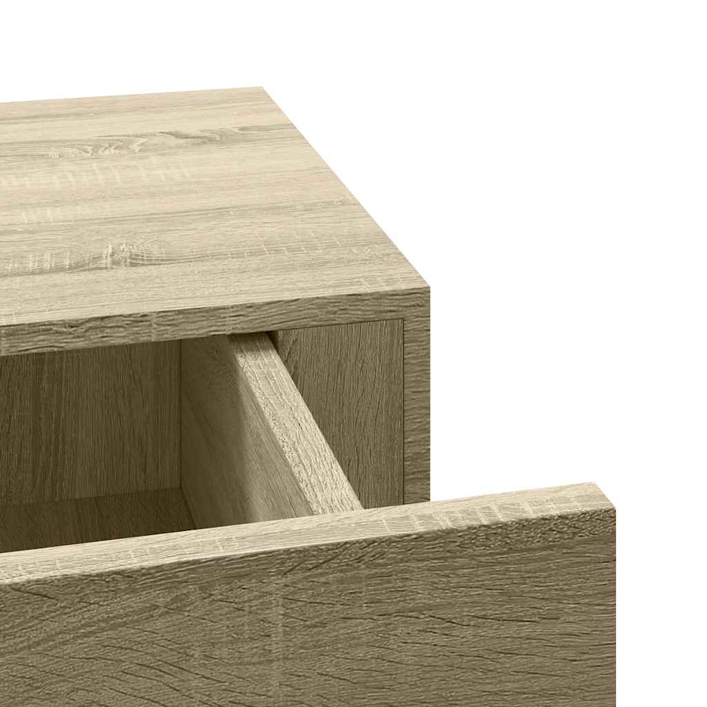 Scaffale con Cassetti da Parete Rovere 60x23,5x10 cm in MDF