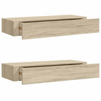 Scaffali con Cassetti da Parete 2 pz Rovere 60x23,5x10 cm MDF