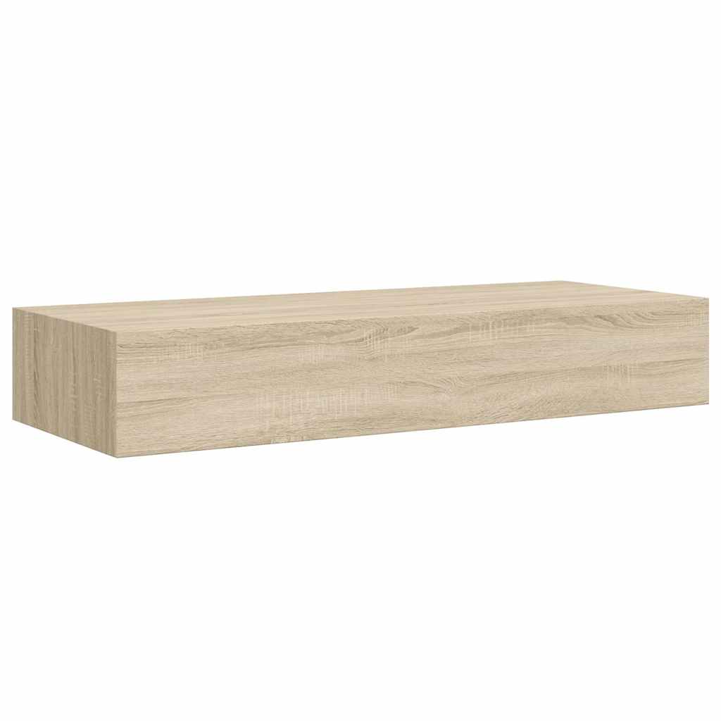 Scaffali con Cassetti da Parete 2 pz Rovere 60x23,5x10 cm MDF