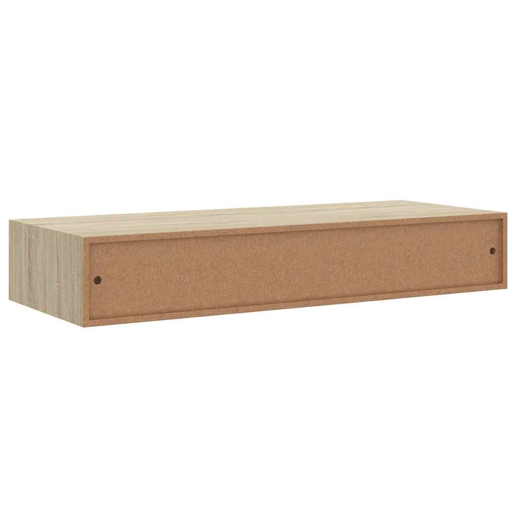 Scaffali con Cassetti da Parete 2 pz Rovere 60x23,5x10 cm MDF