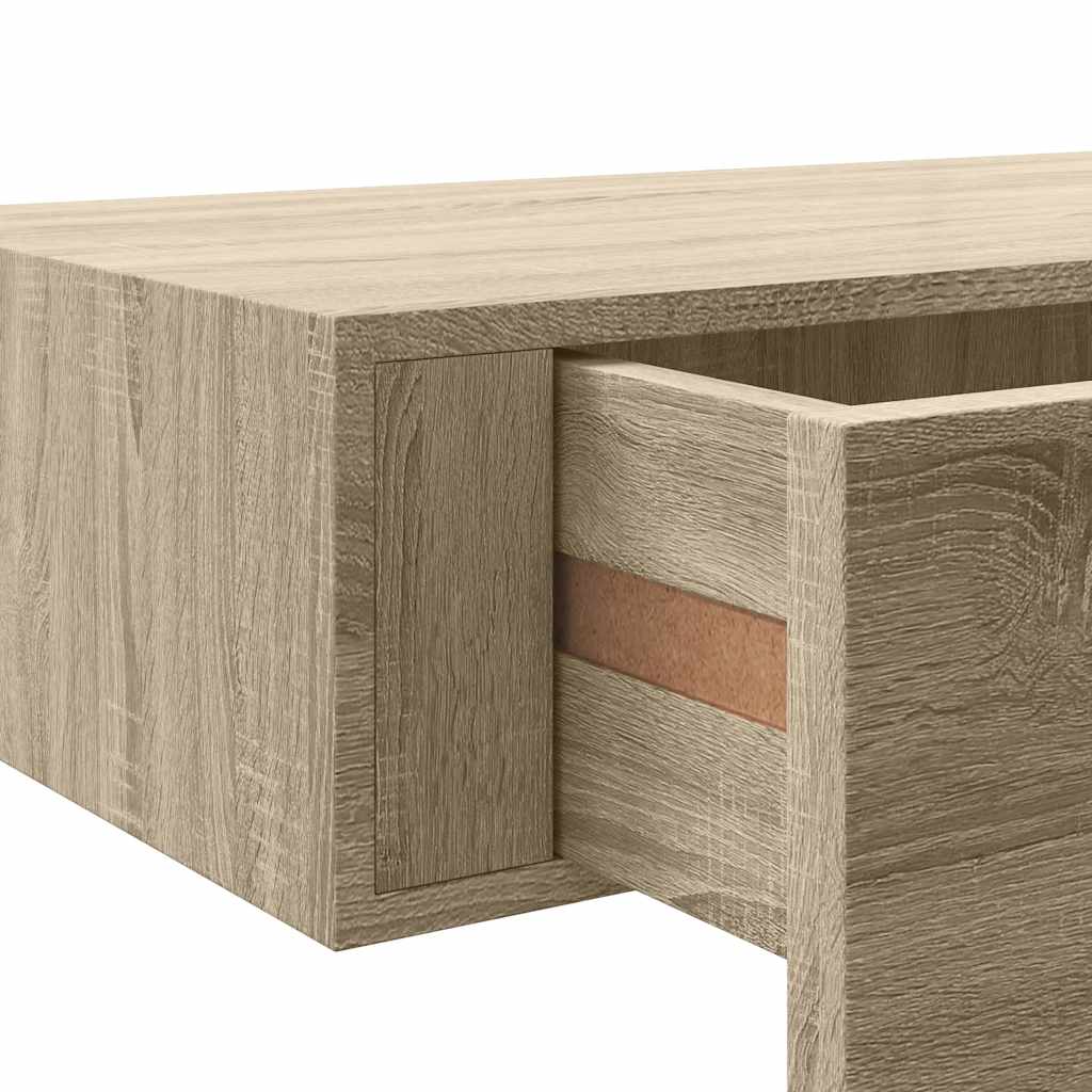 Scaffali con Cassetti da Parete 2 pz Rovere 60x23,5x10 cm MDF