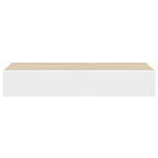 Scaffali a muro con cassetti 2 pz rovere e bianco 60x23,5x10 cm MDF