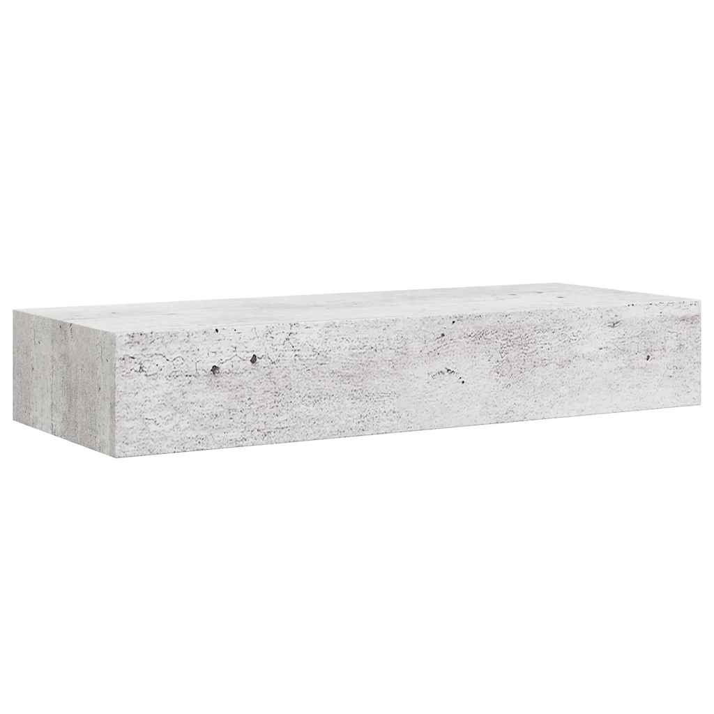 Scaffale con Cassetti da Parete Grigio Cemento 60x23,5x10cm MDF