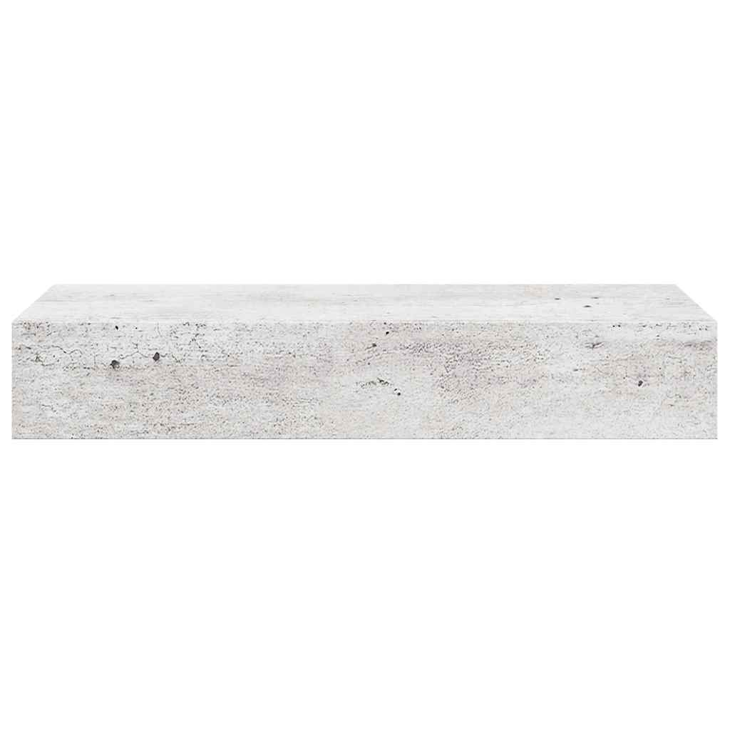 Scaffale con Cassetti da Parete Grigio Cemento 60x23,5x10cm MDF