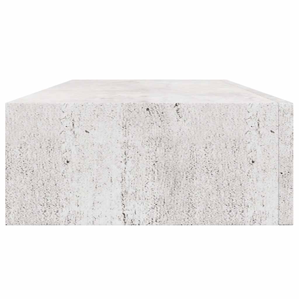 Scaffale con Cassetti da Parete Grigio Cemento 60x23,5x10cm MDF