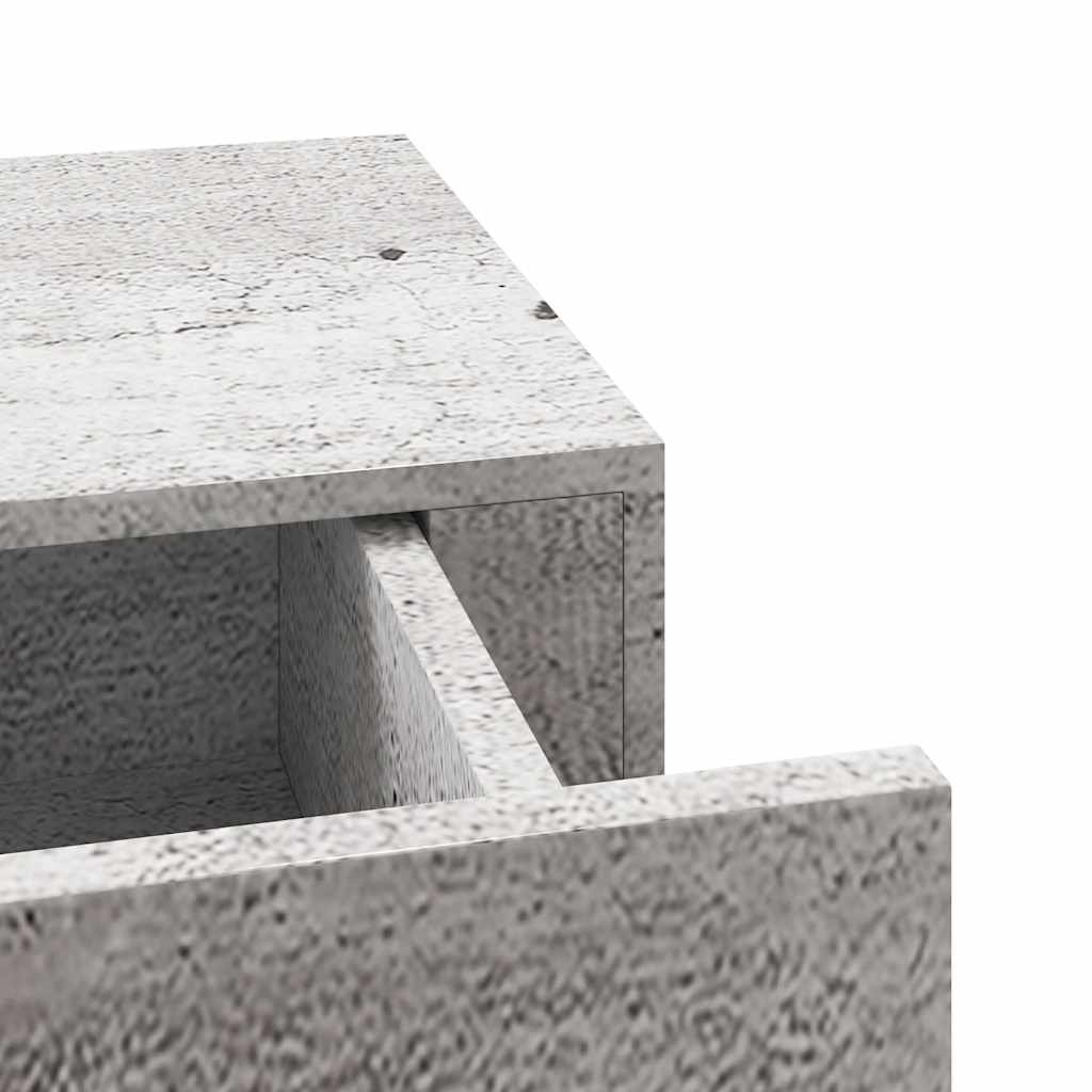 Scaffale con Cassetti da Parete Grigio Cemento 60x23,5x10cm MDF