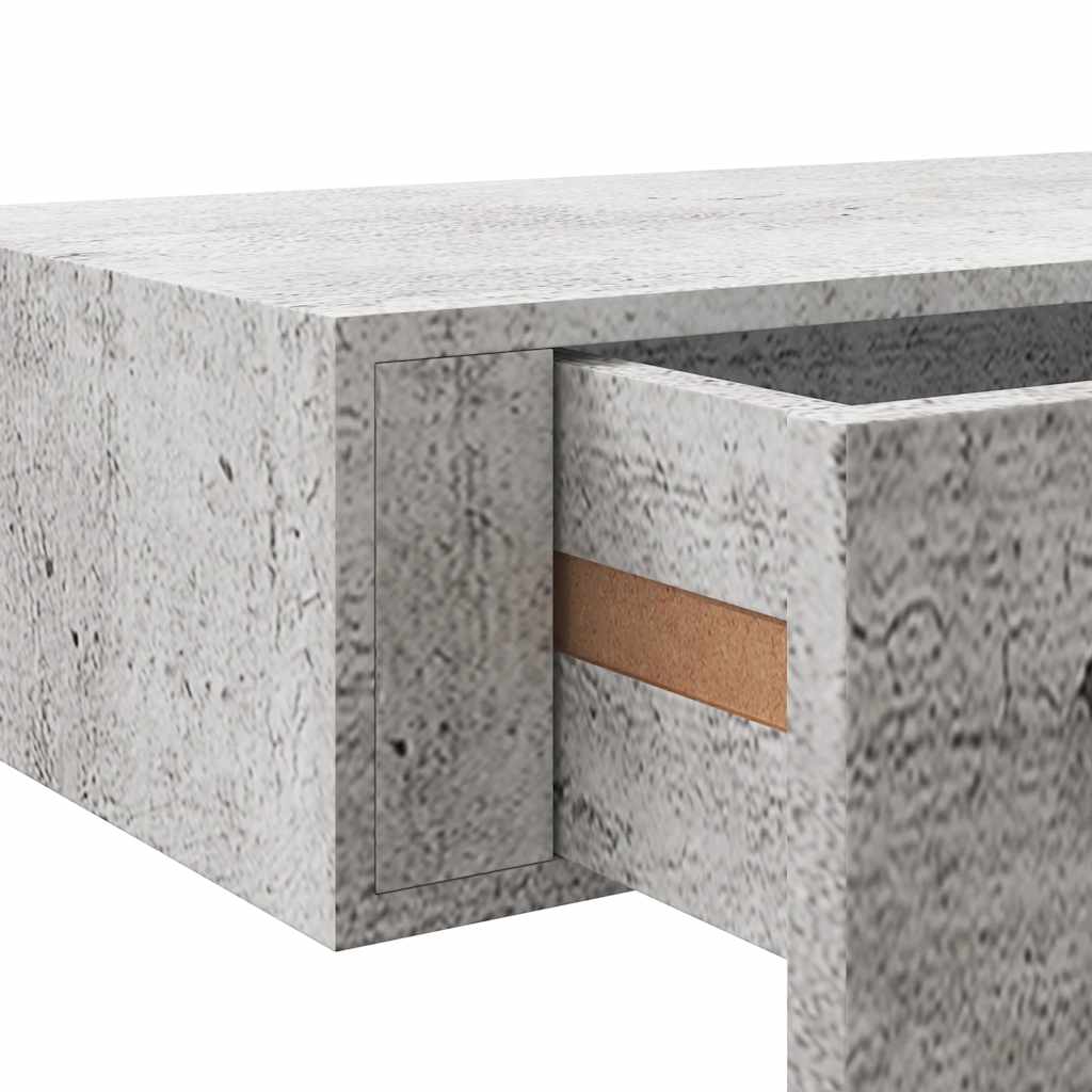 Scaffale con Cassetti da Parete Grigio Cemento 60x23,5x10cm MDF