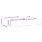 Scaffale con Cassetti da Parete Grigio Cemento 60x23,5x10cm MDF