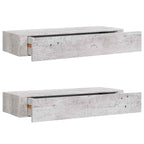 Scaffali con Cassetti 2 pz Grigio Cemento 60x23,5x10 cm in MDF