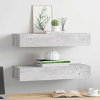 Scaffali con Cassetti 2 pz Grigio Cemento 60x23,5x10 cm in MDF