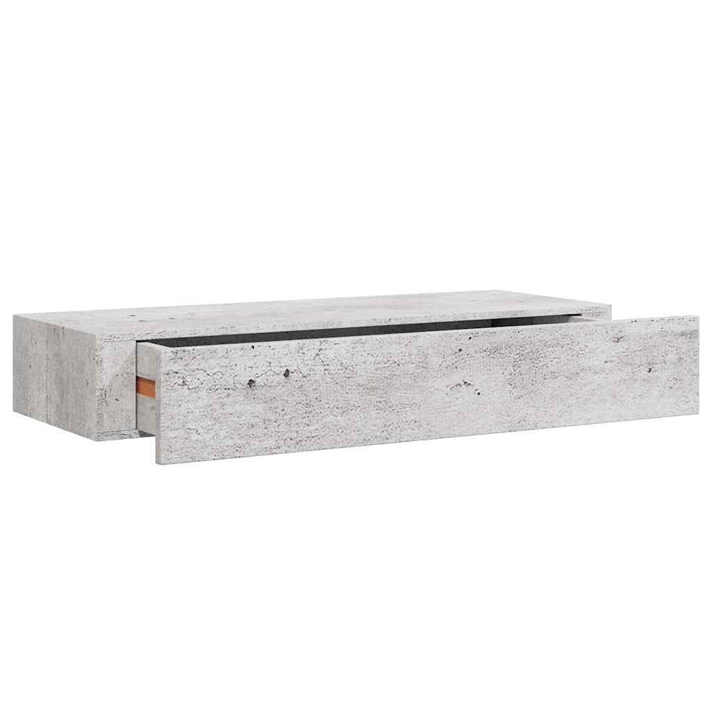 Scaffali con Cassetti 2 pz Grigio Cemento 60x23,5x10 cm in MDF