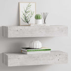 Scaffali con Cassetti 2 pz Grigio Cemento 60x23,5x10 cm in MDF