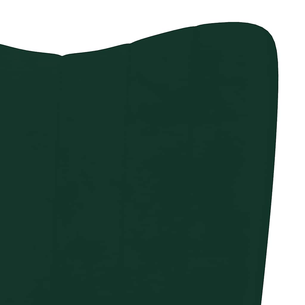Poltrona Relax con Poggiapiedi Verde Scuro in Velluto