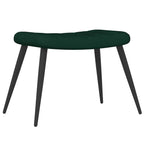 Poltrona Relax con Sgabello Verde Scuro in Velluto