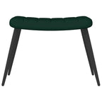 Poltrona Relax con Sgabello Verde Scuro in Velluto
