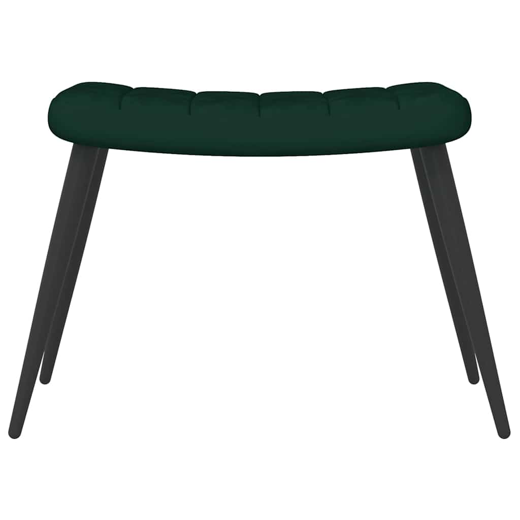 Poltrona Relax con Sgabello Verde Scuro in Velluto