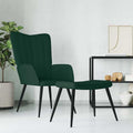 Poltrona Relax con Sgabello Verde Scuro in Velluto