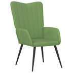 Poltrona Relax con Sgabello Verde Chiaro in Velluto