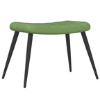 Poltrona Relax con Sgabello Verde Chiaro in Velluto