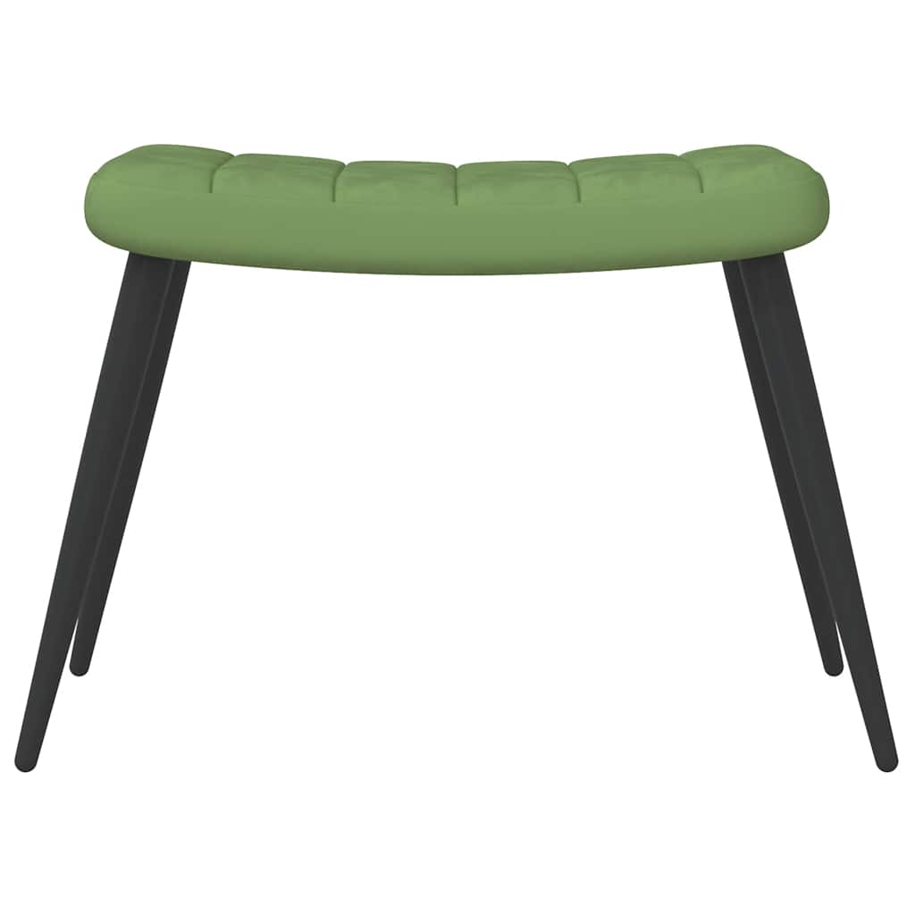 Poltrona Relax con Sgabello Verde Chiaro in Velluto