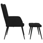 Sedia Relax con Sgabello Nero in Tessuto