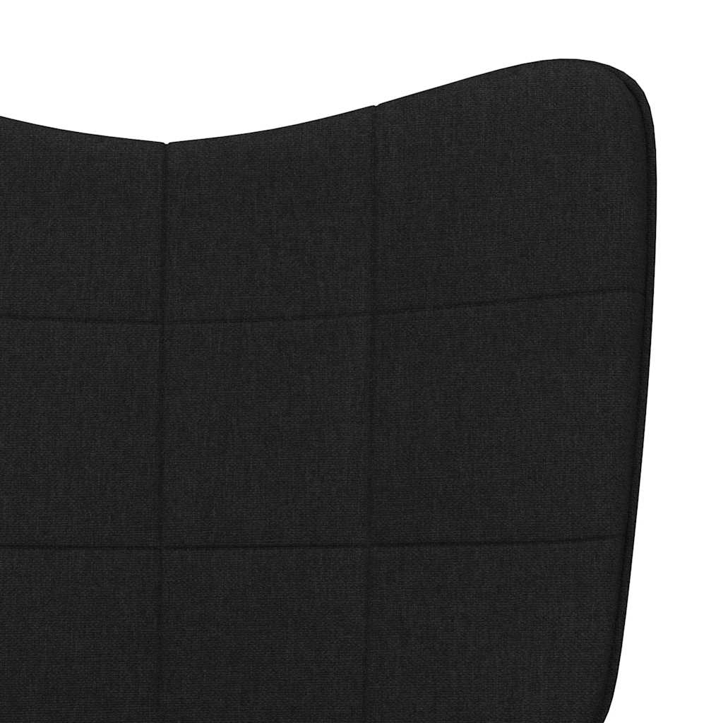 Sedia Relax con Sgabello Nero in Tessuto