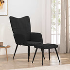 Sedia Relax con Sgabello Nero in Tessuto