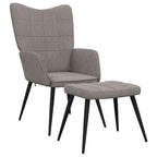 Sedia Relax con Sgabello Tortora in Tessuto