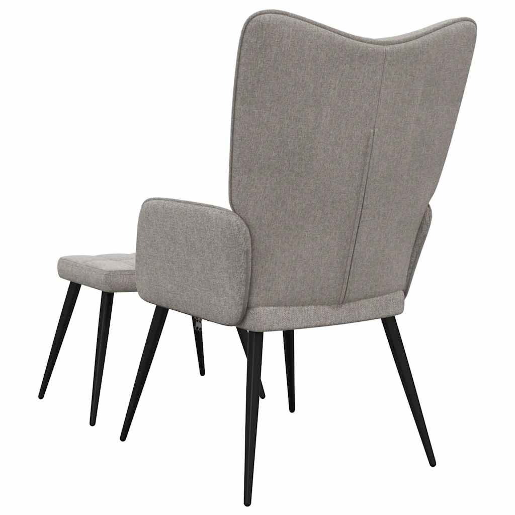 Sedia Relax con Sgabello Tortora in Tessuto