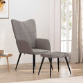 Sedia Relax con Sgabello Tortora in Tessuto