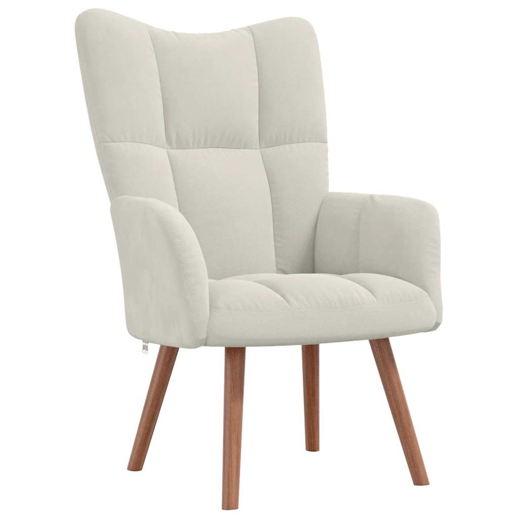 Sedia Relax Bianco Crema Velluto