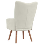 Sedia Relax Bianco Crema Velluto