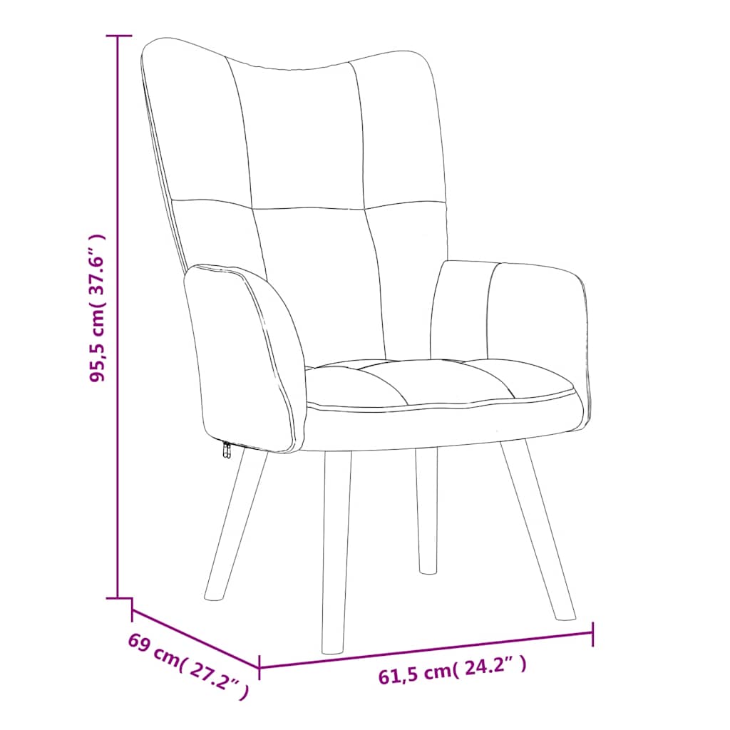 Sedia Relax Bianco Crema Velluto