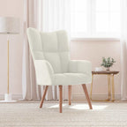 Sedia Relax Bianco Crema Velluto