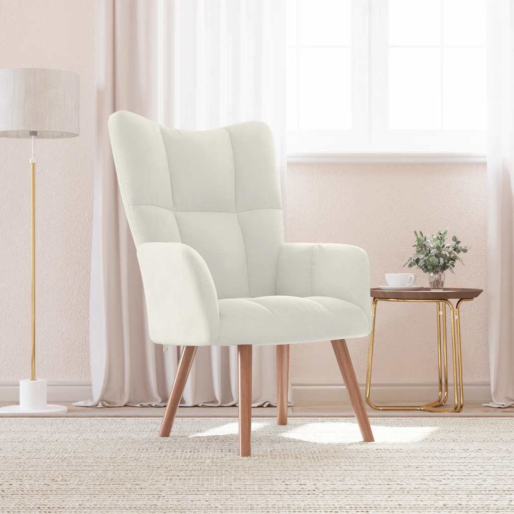 Sedia Relax Bianco Crema Velluto