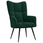 Poltrona Relax con Poggiapiedi Verde Scuro in Velluto