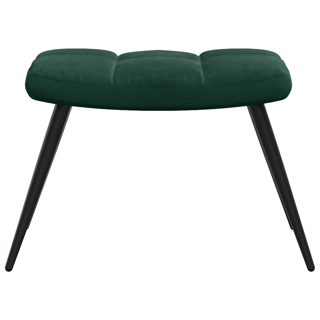 Poltrona Relax con Poggiapiedi Verde Scuro in Velluto