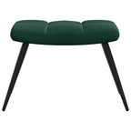 Poltrona Relax con Poggiapiedi Verde Scuro in Velluto