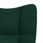 Poltrona Relax con Poggiapiedi Verde Scuro in Velluto