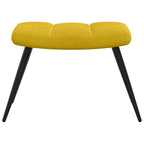 Poltrona Relax con Sgabello in Velluto Giallo Senape