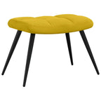 Poltrona Relax con Sgabello in Velluto Giallo Senape