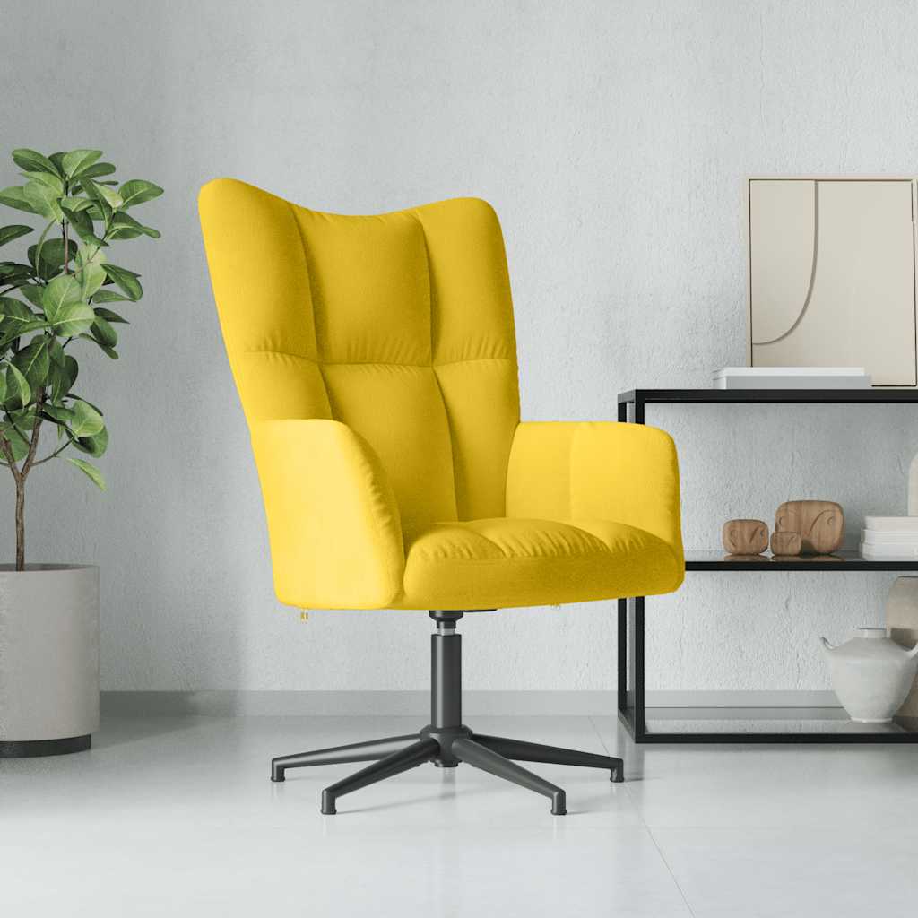 Sedia Relax Giallo Senape in Velluto