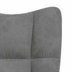 Sedia Relax con Poggiapiedi Grigio Scuro in Velluto