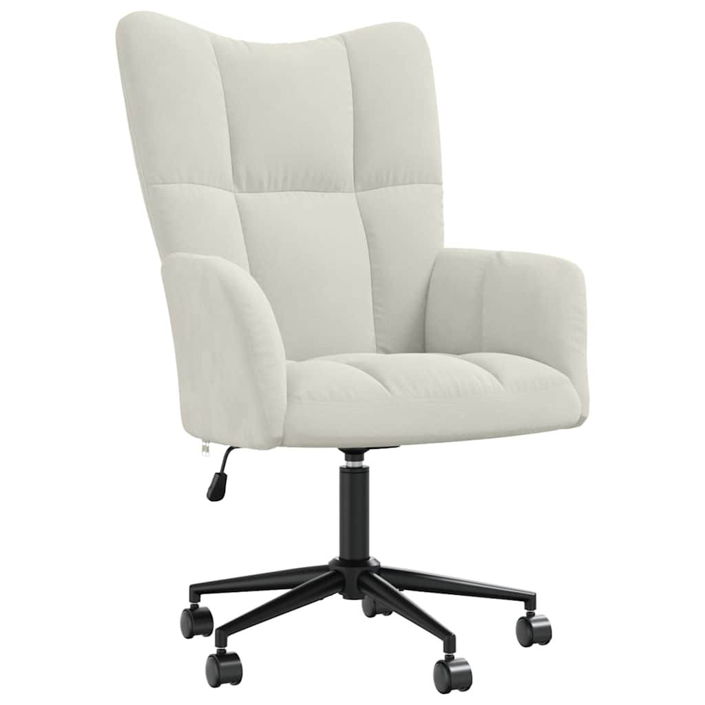 Sedia Relax Bianco Crema Velluto
