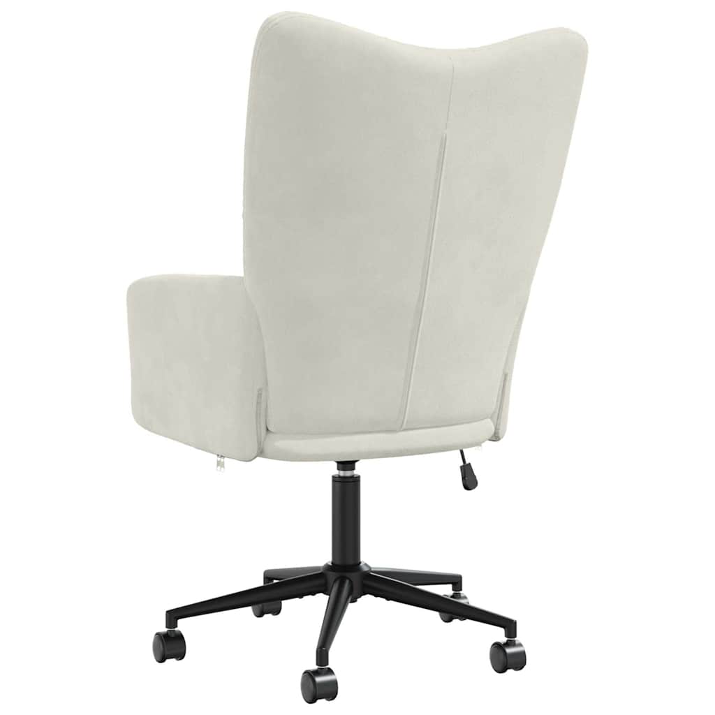 Sedia Relax Bianco Crema Velluto