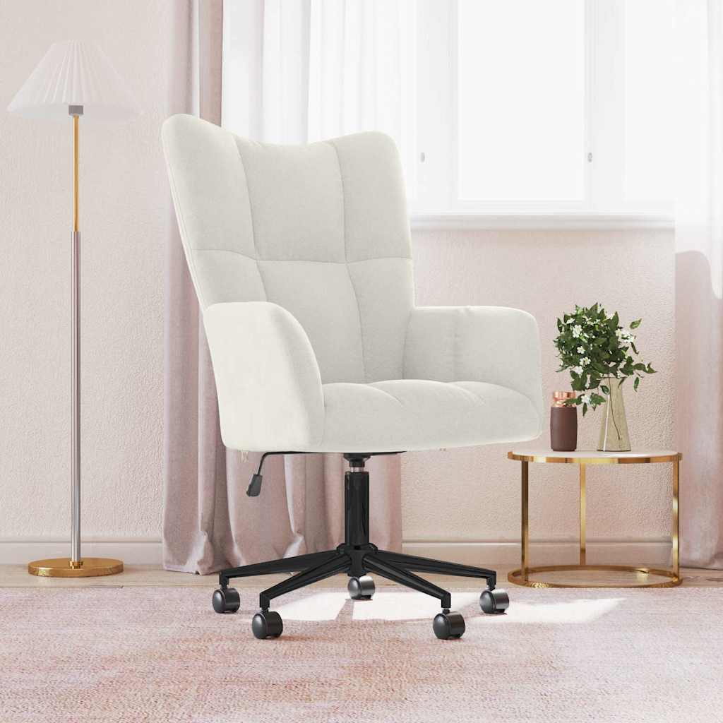 Sedia Relax Bianco Crema Velluto