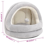 Letto per Gatti 40x40x35 cm Grigio e Crema